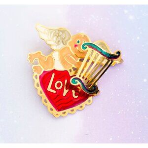 Vintage Baby Cupid Brooch | Gold Tone | J27